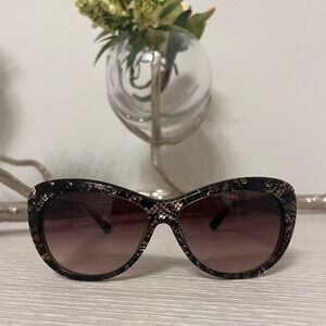 Valentino Black and Brown Patterned Sunglasses